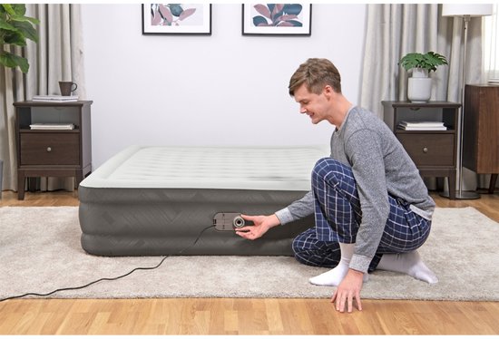 Bestway - Luchtbed - 2-Persoons - 152×203×36 cm - Bruin - Met Ingebouwde Elektrische Pomp - Incl. 3-in-1 Opbergtas - Luchtbed 2 Persoons - Luchtbed Met Pomp - Luchtbed Binnen - Luchtbed Comfort - Luchtbed Wave Beam van Merkloos — afbeelding 2