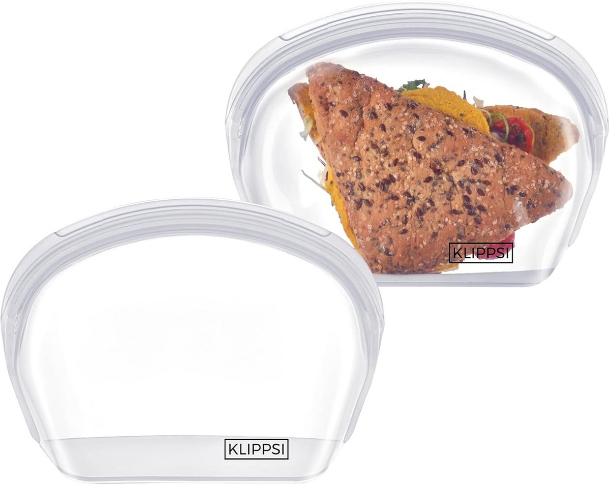 2x 1000 ml Hersluitbare Siliconen Zakken - Lekvrij, Luchtdicht voor Vriesvak, Koelkast, Magnetron en Oven