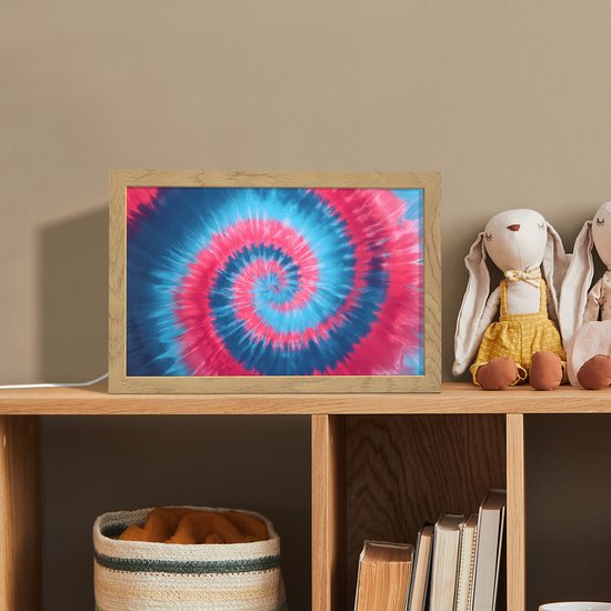 Nachtlampje 30x20 cm - Kinder lamp - Spiraal - Roze - Draaiend - Tafellamp kinderkamer - Slaapkamer lamp - Bedlamp kinderen - Kinderlampje stopcontact - Wandlamp babykamer - Nachtlampjes van Merkloos — afbeelding 3