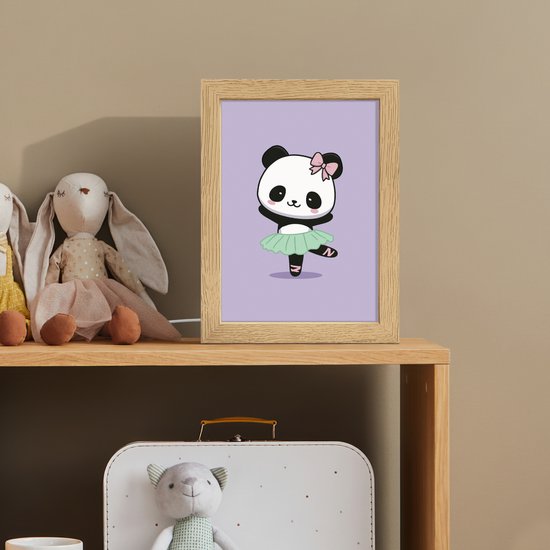 Nachtlampje 15x20 cm - Kinder lampje - Panda - Paars - Sierlijk - Kawaii - Tafellamp kinderkamer - Slaapkamer lamp - Bedlamp kinderen - Kinderlampje stopcontact - Wandlamp babykamer - Nachtlampjes van Merkloos — afbeelding 3