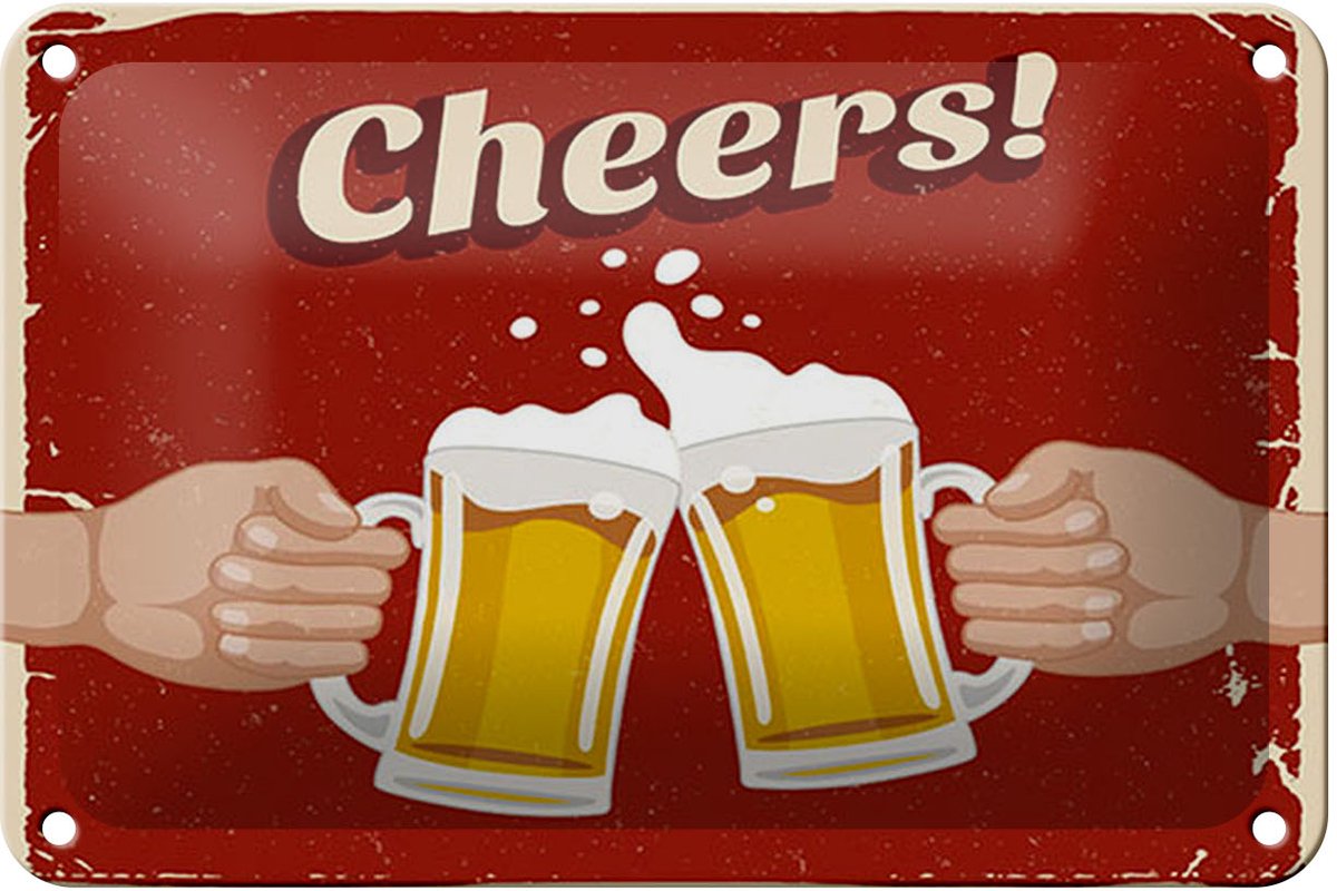 Blechschild Alkohol 18x12cm Beer Cheers Bier