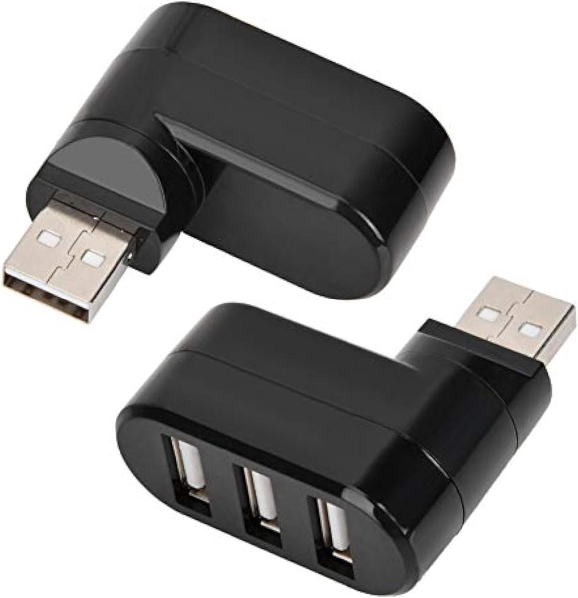 Multipoort USB Hub Splitter Adapter voor PC Laptop Notebook met 4 USB-poorten - Zwart