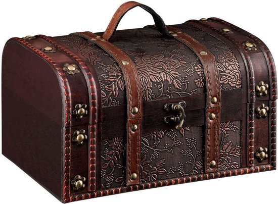 Houten Schatkist met Landkaart design - set van 2 | Boutique
