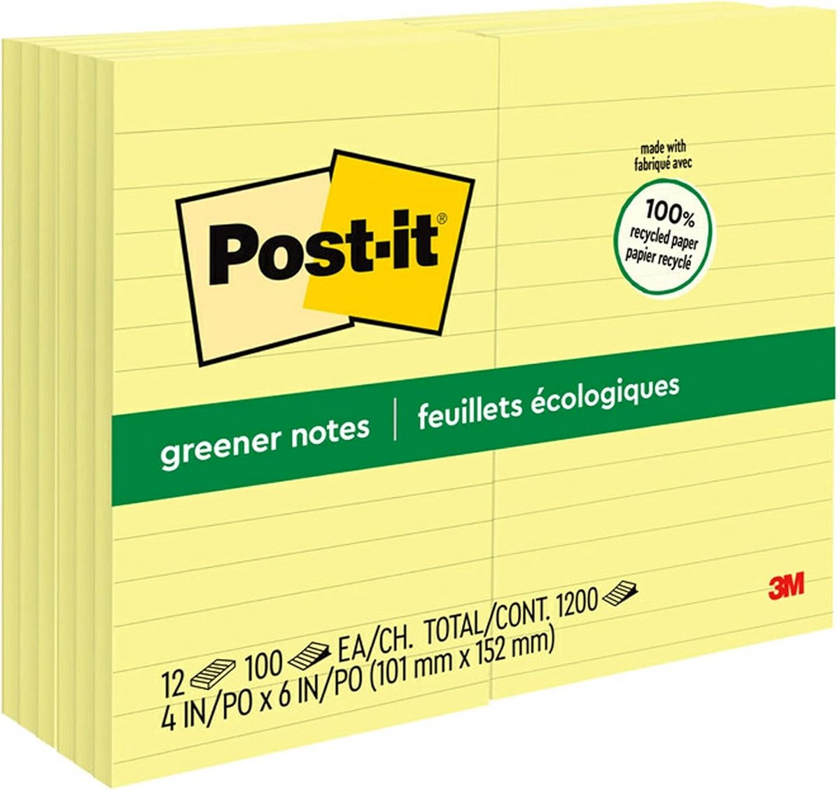 Grote Gevoerde Notitieblokken 102x152mm Geel - 12 Stuks