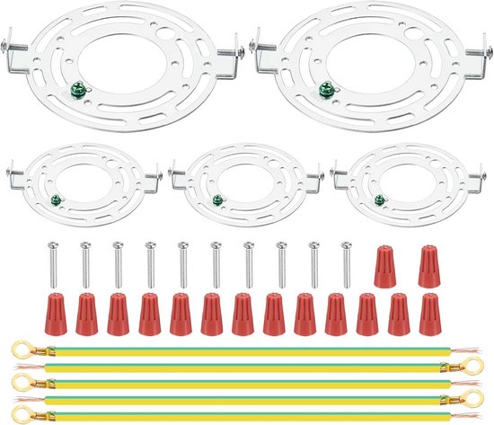 Universele bevestigingsset montagebeugel voor plafond- en wandlampen, 5 sets met schroeven en ronde plafondplaten
