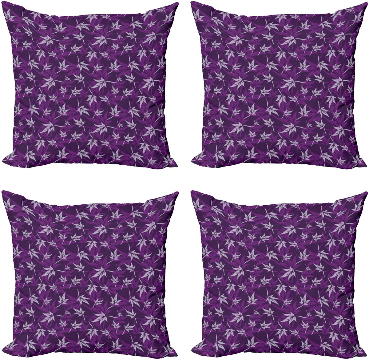 ABAKUHAUS Decoratieve kussenhoes 40x40 cm – Paars – Dubbelzijdig bedrukt – 4-pack Lila