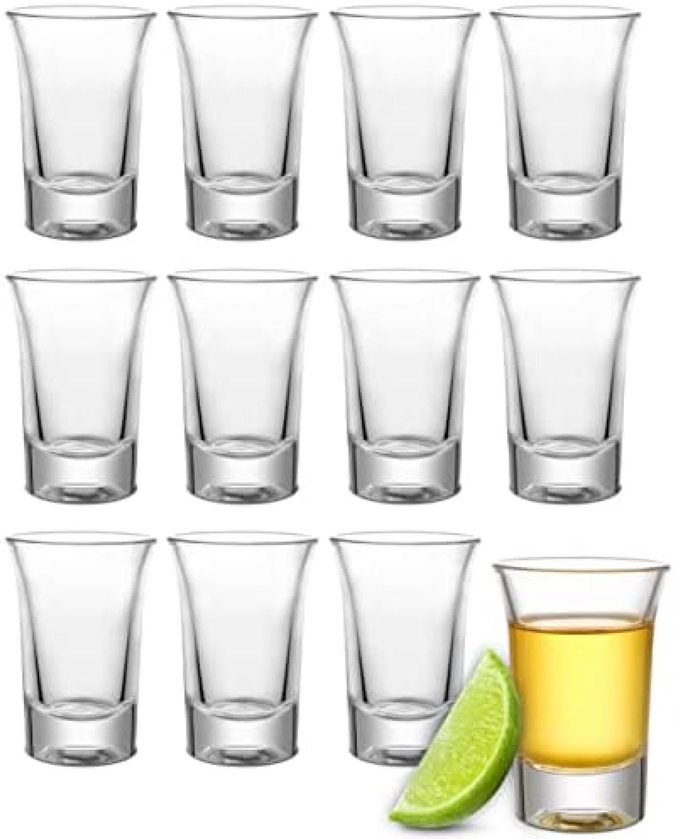 Set van 12 borrelglaasjes - Vaatwasbestendig en robuust ontwerp