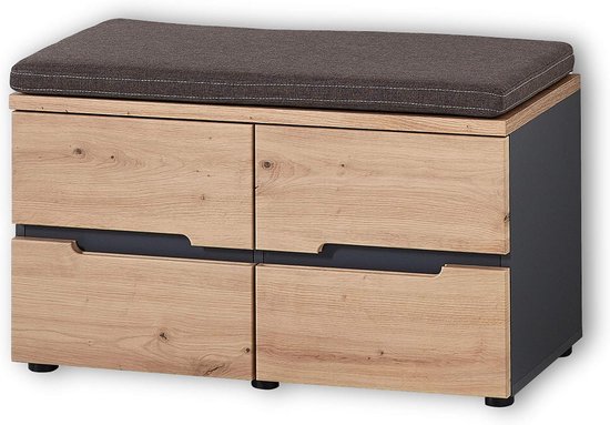 JAZZ 8 moderne apothekerskast, keuken, in antraciet, Artisan eikenlook, ruime hoge keukenkast