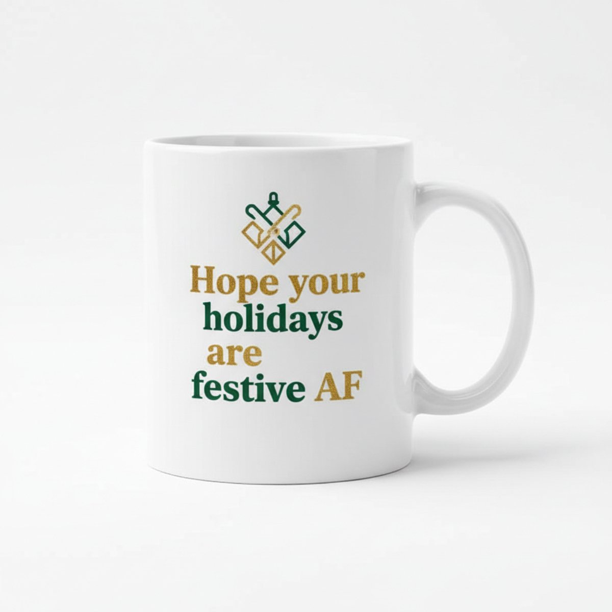 Festive AF Kerstmok – Grappige Feestdagen Tekst – Witte Keramische Koffiemok 330 ml