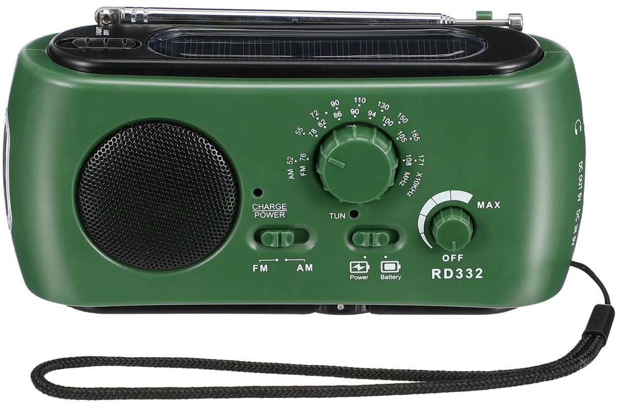 Unyqoos® Draagbaar multifunctioneel noodradio met zaklamp en leeslamp voor buitenactiviteiten