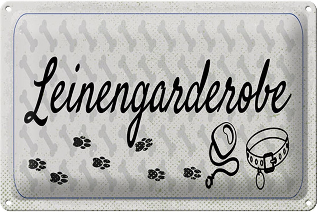 Blechschild Spruch 12x18 cm Leinengarderobe Schild
