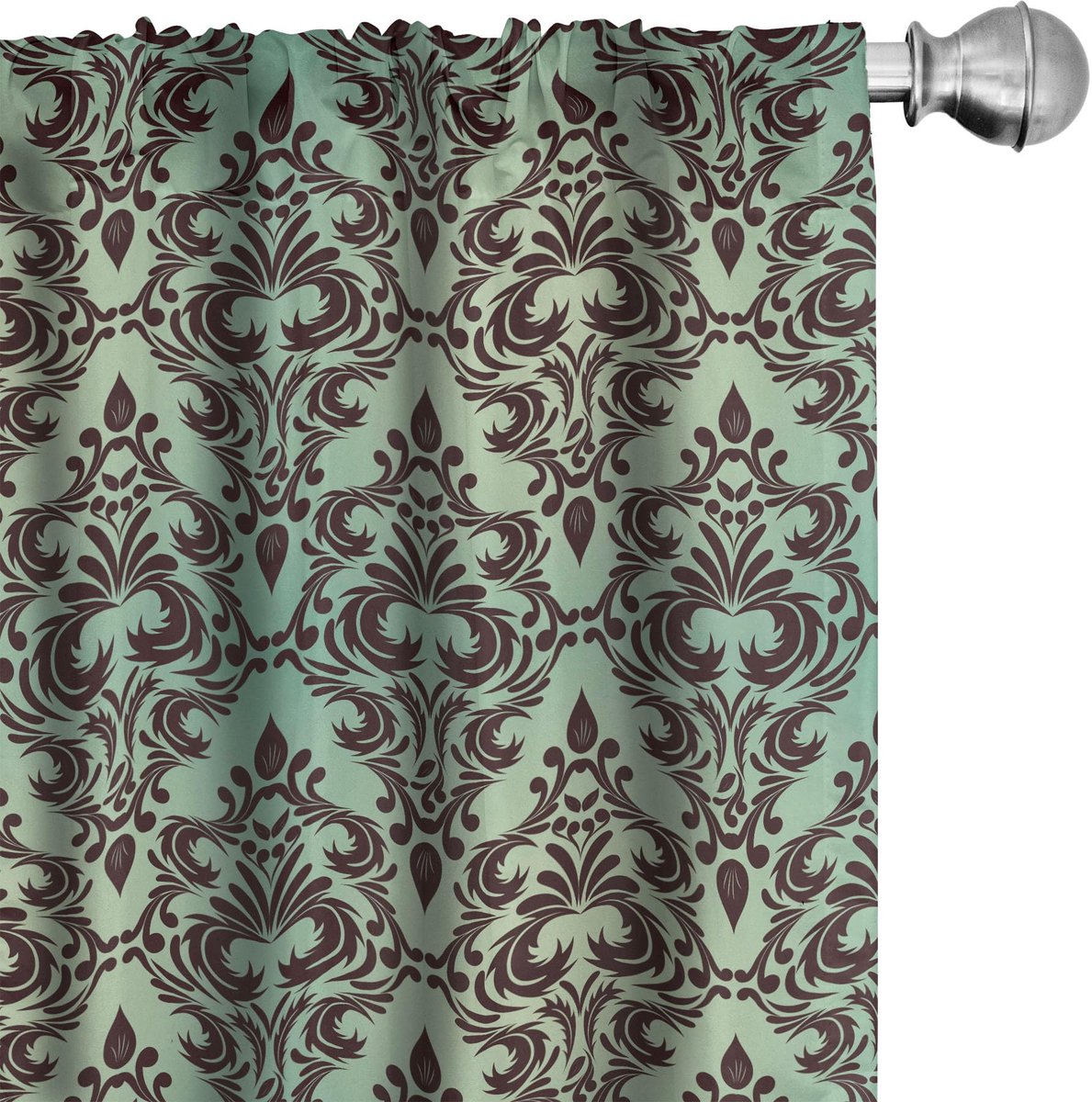 ABAKUHAUS Mint–Bruin Voorhangen – 2x75x245 cm – Microfiber, Halfdonker Donkerbruin