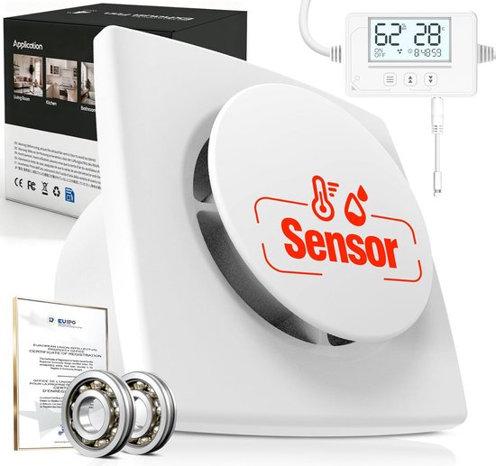 BUMSOU Badkamerventilator 100 mm met afstandsbediening, bidirectioneel, 6 snelheden met indicatielampje, geheugenfunctie, stille DC borstelloze motor, wc-badkamerventilator, afvoerventilator 100 mm