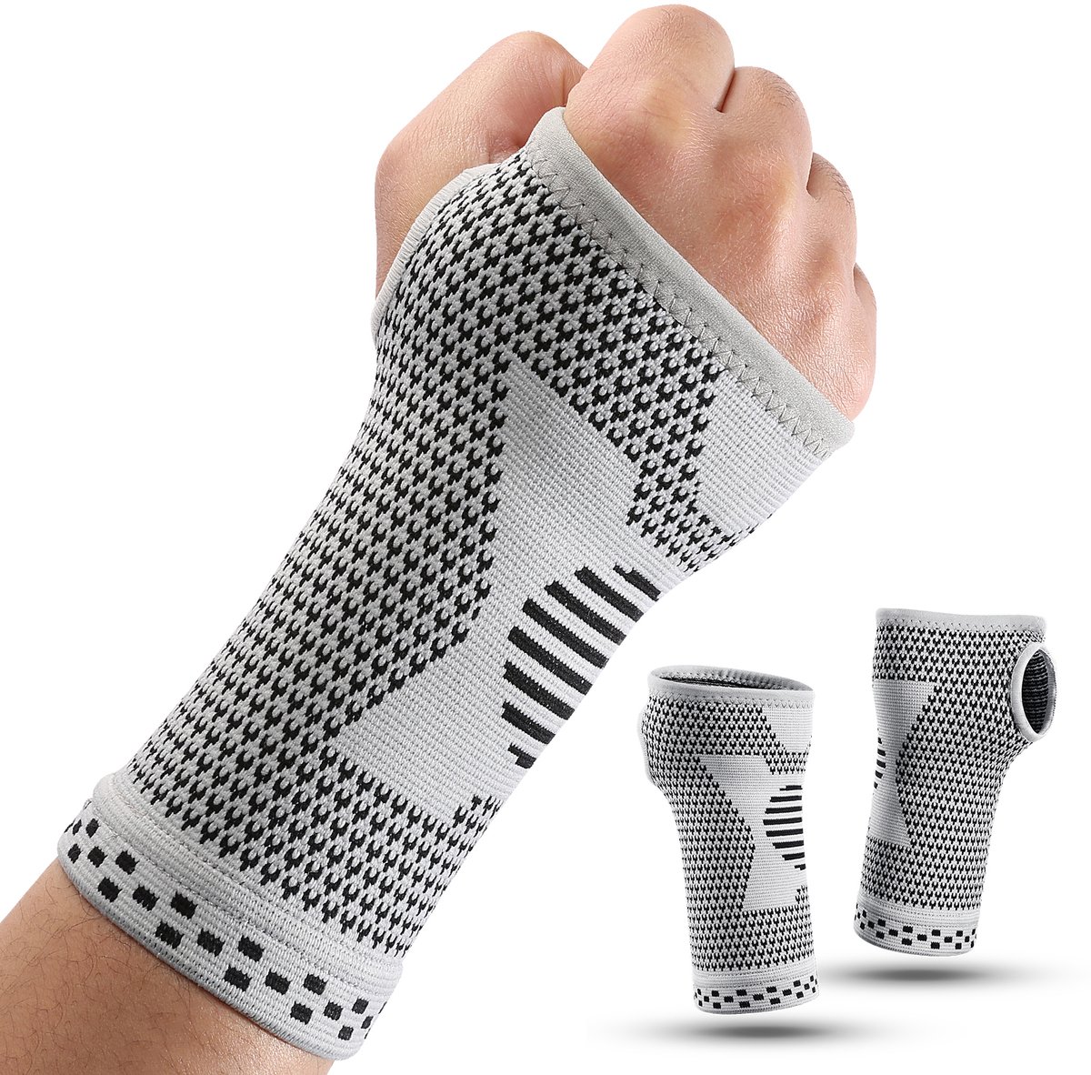 2-pack fitness sport polsbandjes, polsondersteuning, verstelbare polsbandjes, polstubes, compressiehandschoenen, maat XL