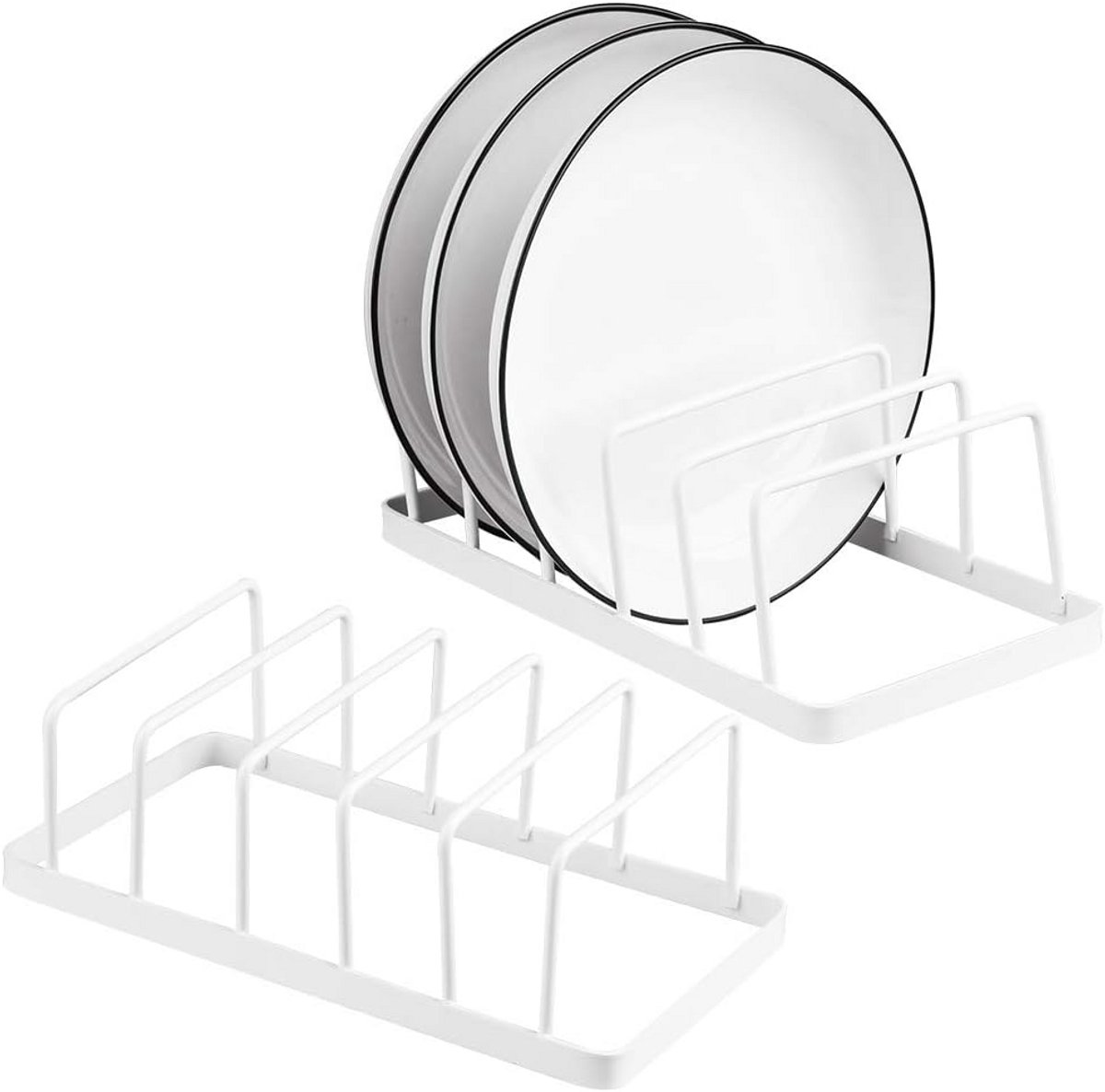 2-Pack Schuivende Droogrek voor Borden en Potdeksels - Multifunctionele Keuken Organizer