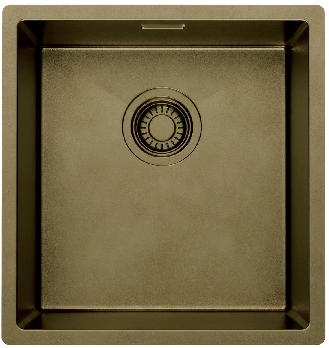 Pure.Sink Luxion PVD Antiek Bronzen spoelbak 36x40 cm onderbouw, vlakinbouw en opbouw met bodemrek PLX3640-64