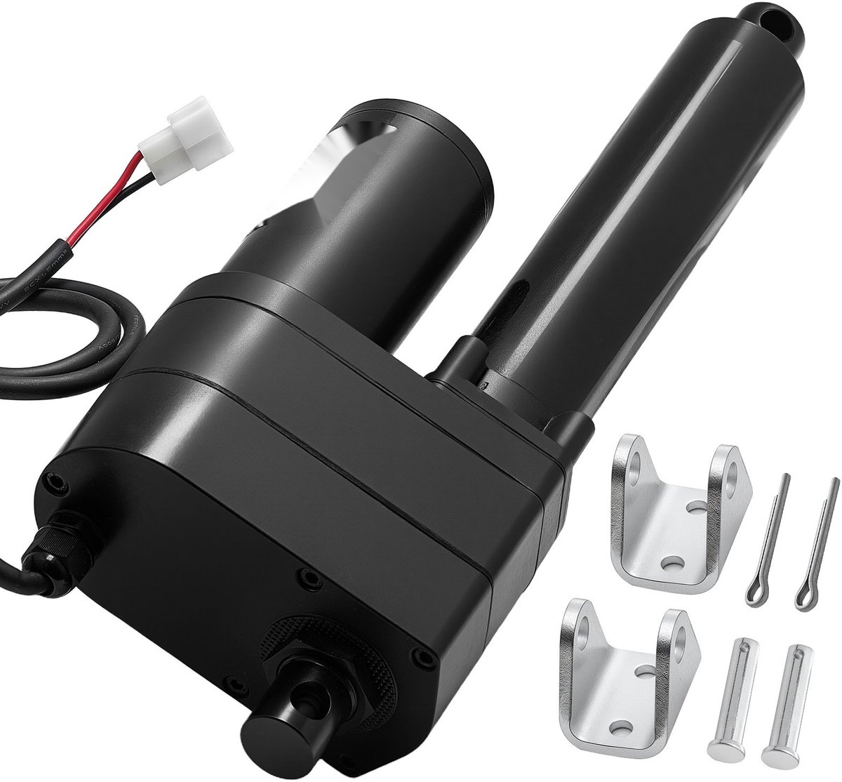 Lineaire actuator 12V - Lineaire aandrijving - Slag 200 mm - Hefkracht 9000 N - Snelheid 5 mm/s - IP65 waterdicht - Met montagebeugels