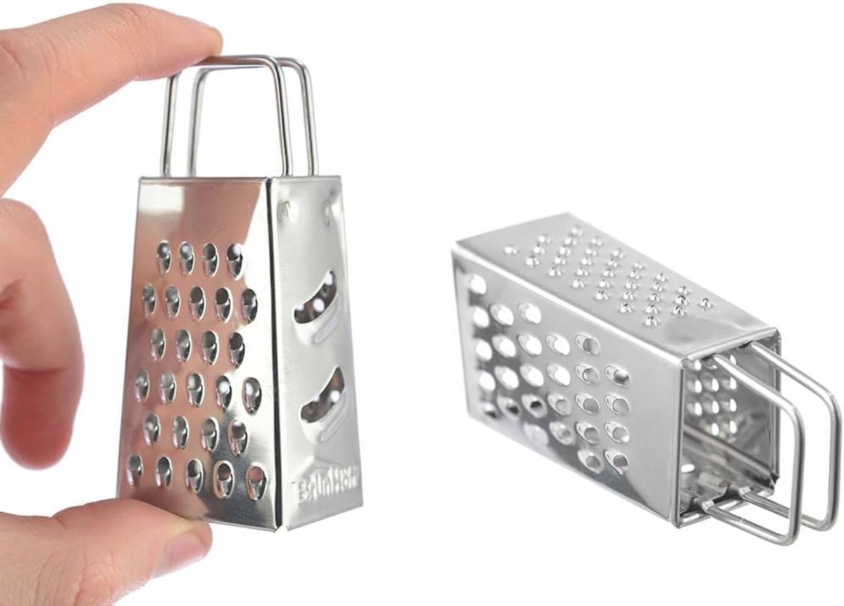 Mini Vierkante Rasp van Roestvrij Staal voor Kaas, Groenten en Specerijen