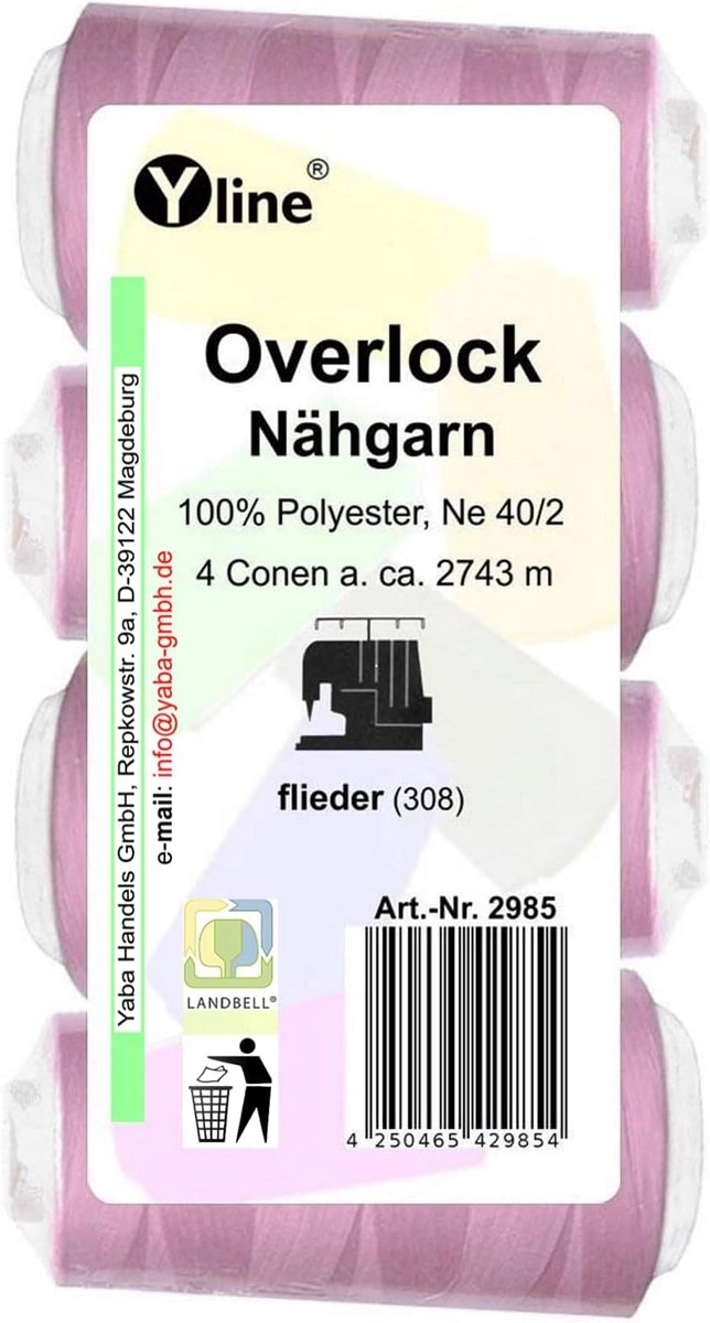Set van 4 Overlock Garenklossen Polyester Lila - Naaimachine Garen