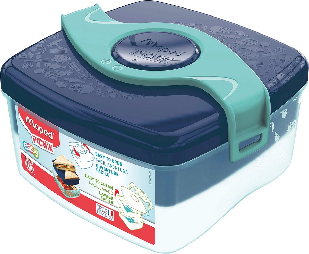 Blauwe Lunchbox voor Kinderen - Geïsoleerde Broodtrommel met Afneembare Lade