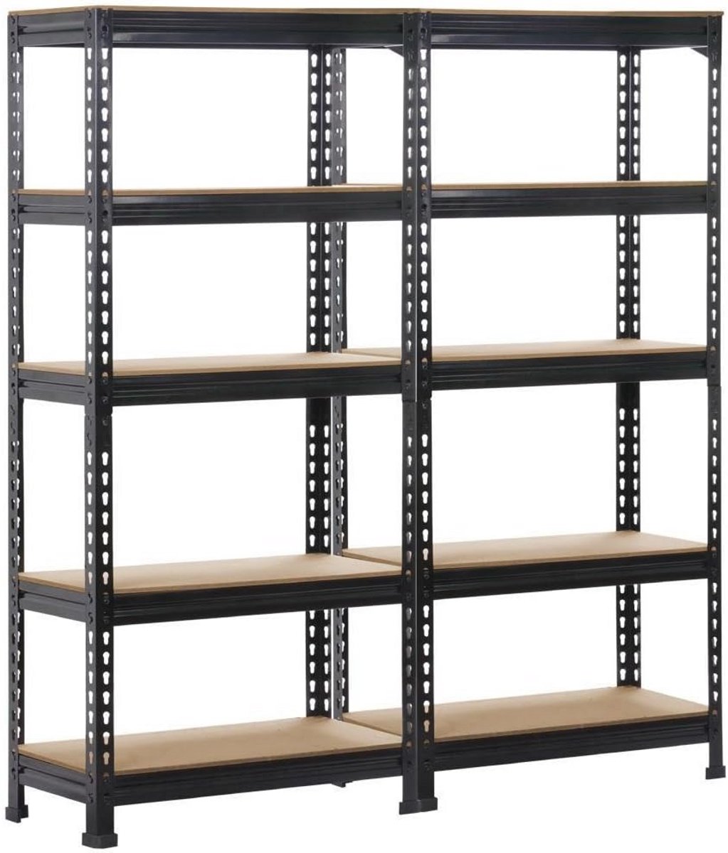 Verstelbaar metalen opbergrek voor zware lasten - 150 x 140 x 30 cm - 10 planken - ideaal voor garage, kelder en bijkeuken