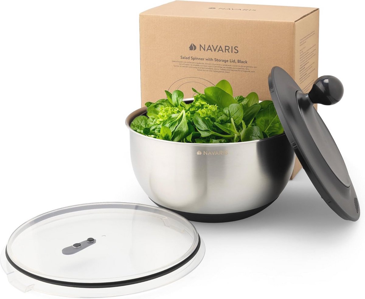 RVS Slazwierder met Zeef en Deksel - Salade Droger voor Lettuce en Groenten