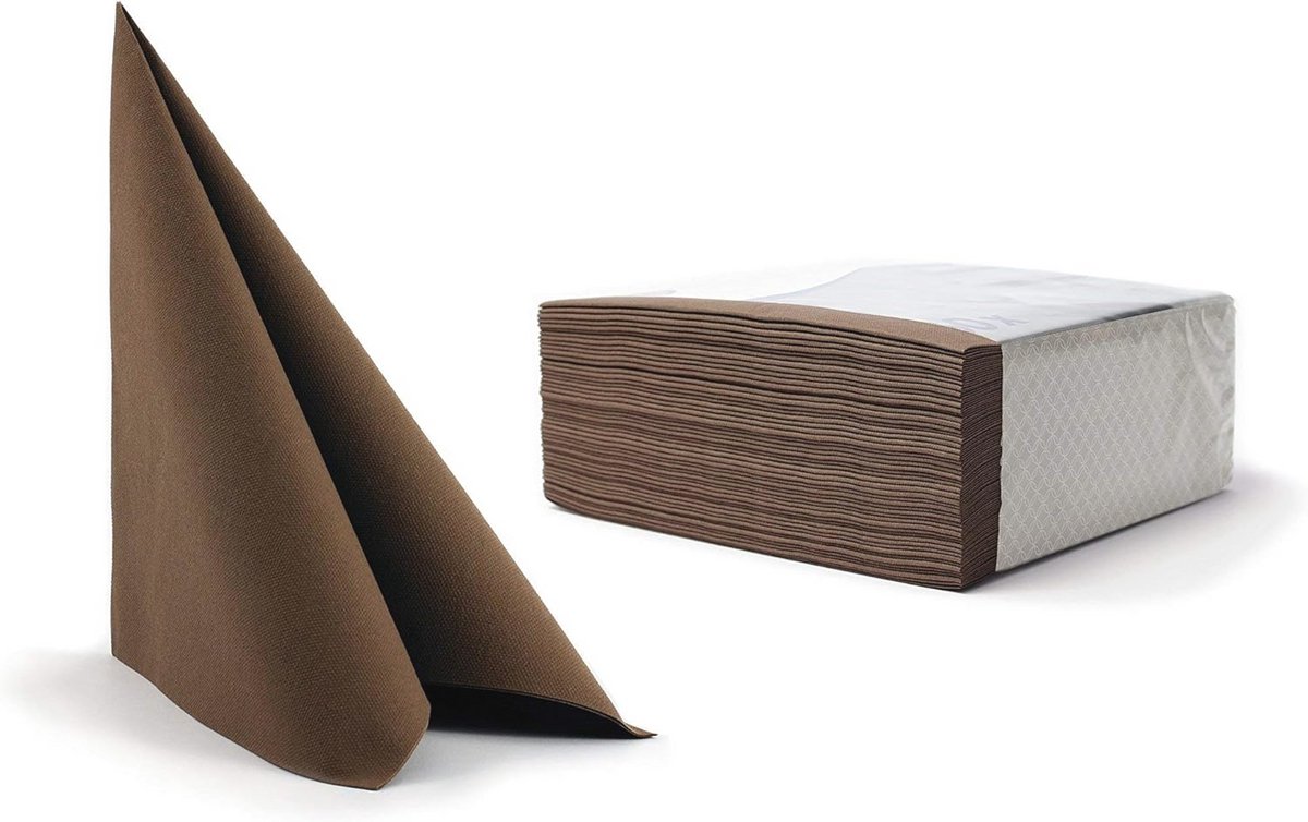 Luxe Airlaid Servetten 40x40cm - 50 Stuks Bruin