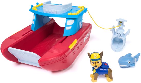PAW Patrol - Véhicule Sea Patroller - Incluant Chase et figurine de requin - Véhicules jouets