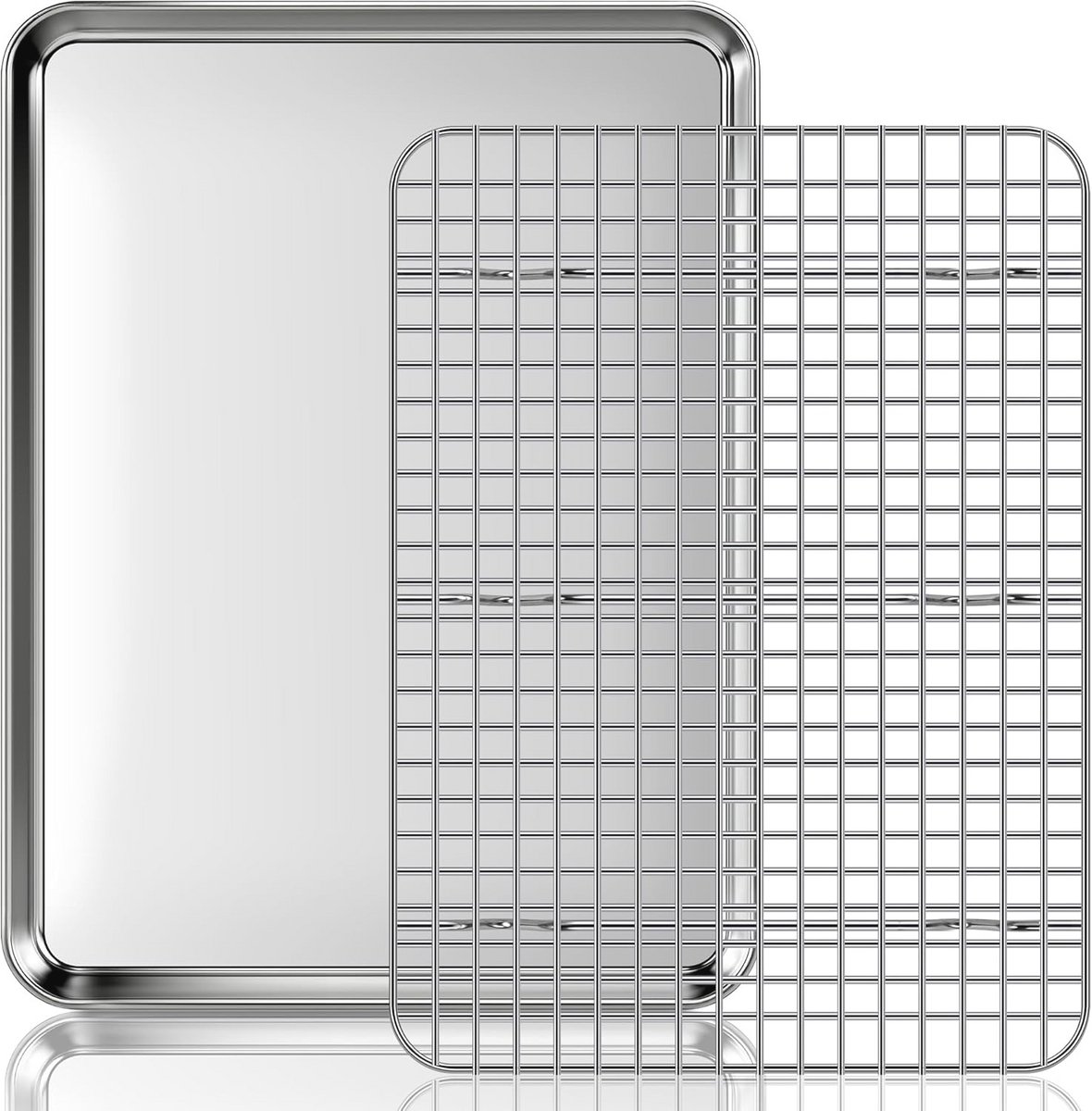 Bakken met anti-aanbak bakplaat en koelrek - 40 x 30 cm, 2 stuks