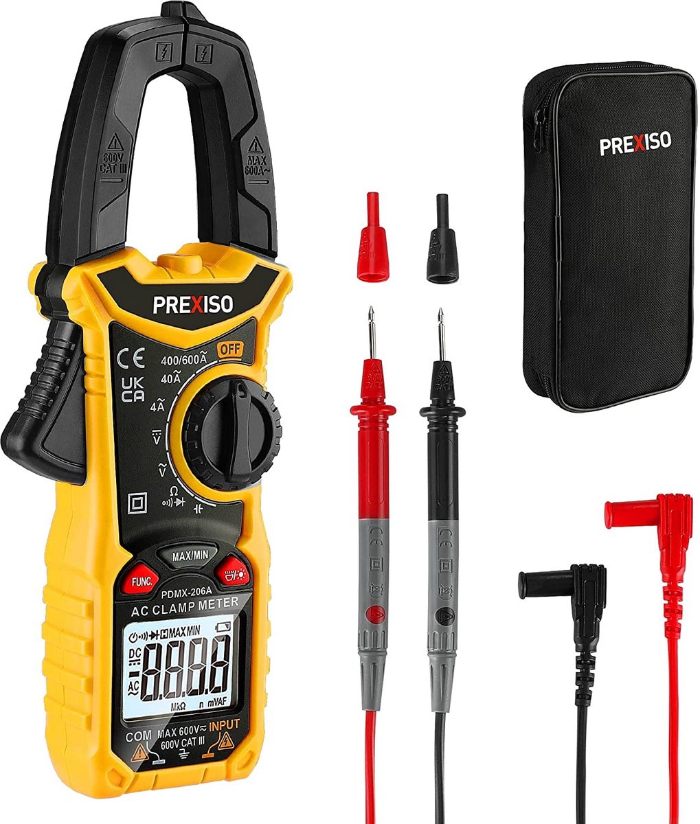 Mini Digitale Ampére Meter - Backlit Stroomtang, Multimeter voor AC/DC Spanning, Stroom, Weerstand en Diode