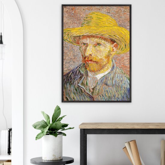 Vincent van Gogh - Autoportrait au chapeau de paille affiche 70x100 cm