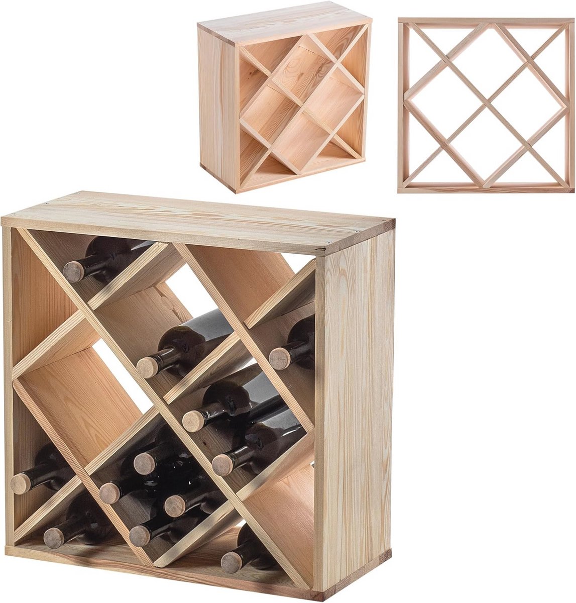 Houten Wijnrek 52x25,5 cm - Ruimtebesparend en Stabiel Flessenrek