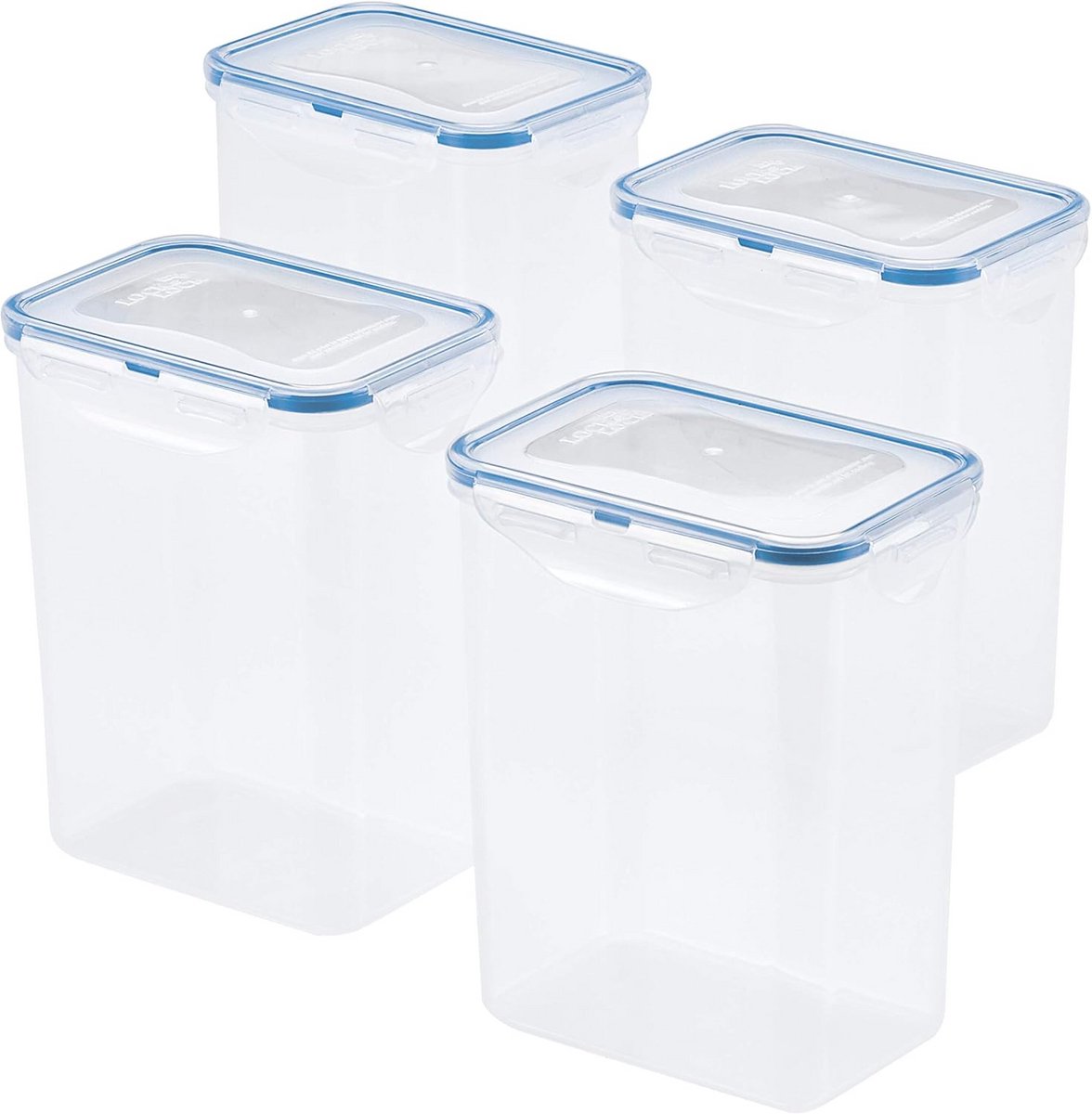 Luchtdichte voedselopslagdozen - 4-pack, 1800 ml, vierkante containers