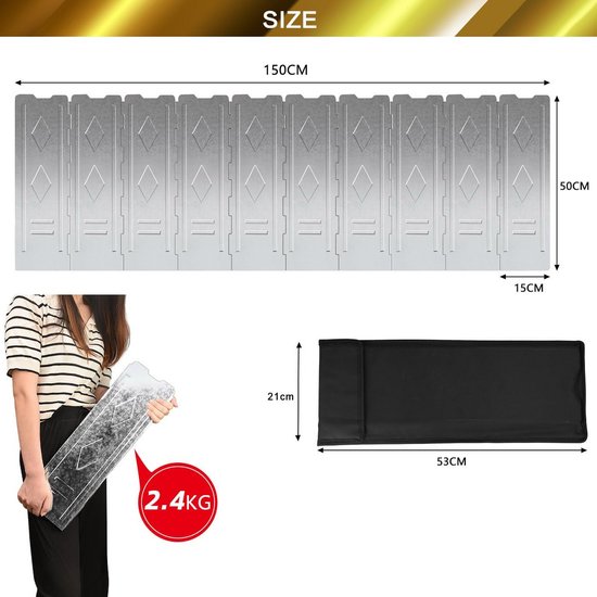 Oversized windscherm voor gaskoker - 150 cm aluminium opvouwbare zonwering — afbeelding 2