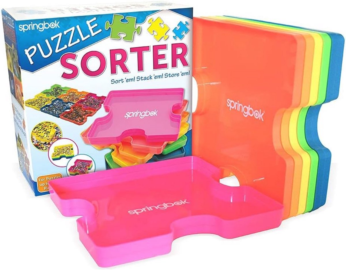 Puzzel Sorteren Tray Set met 6 Kleurrijke Bakjes
