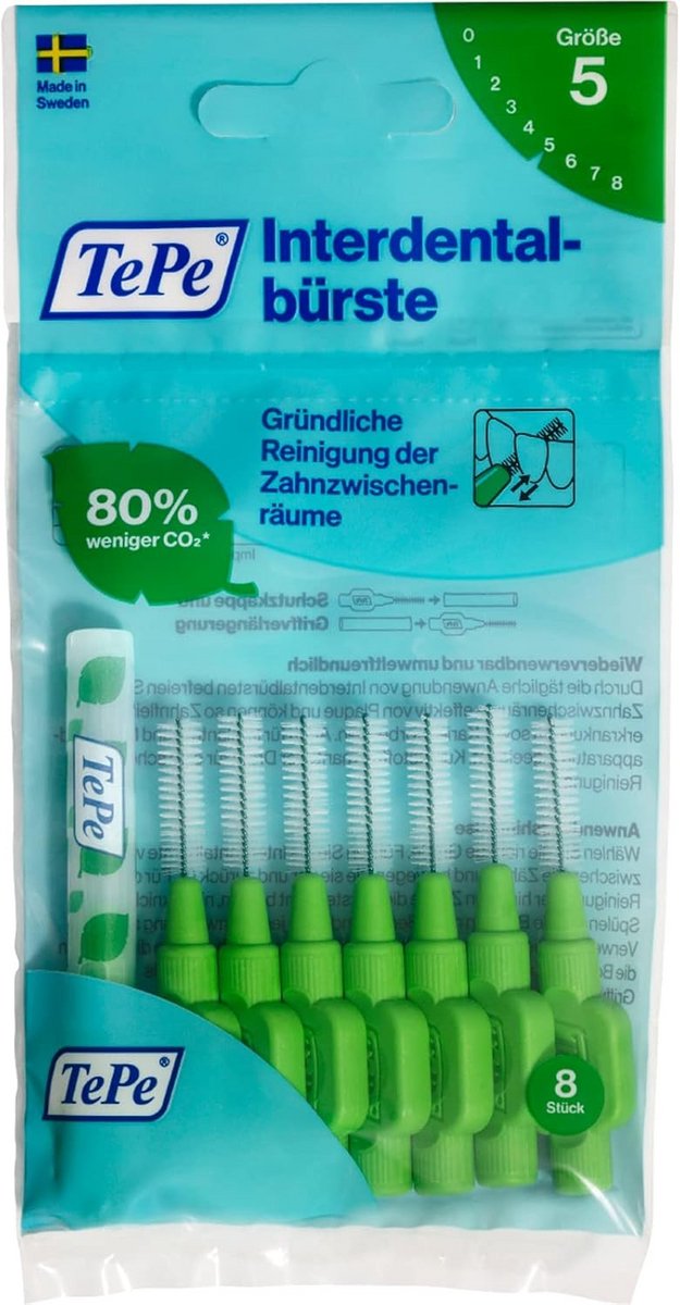 Interdentale borstels voor kleine ruimtes 0,8 mm, 16 stuks
