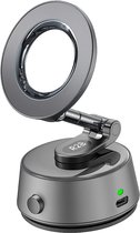 R2B Support Téléphone Voiture - Ventouse Électrique sous Vide - Magnétique et Pliable - Pare Brise / Tableau de Bord - Pad Tableau de Bord - Compatible MagSafe - Support GSM Voiture - Support Auto - Support Smartphone Voiture - Phone Holder Car