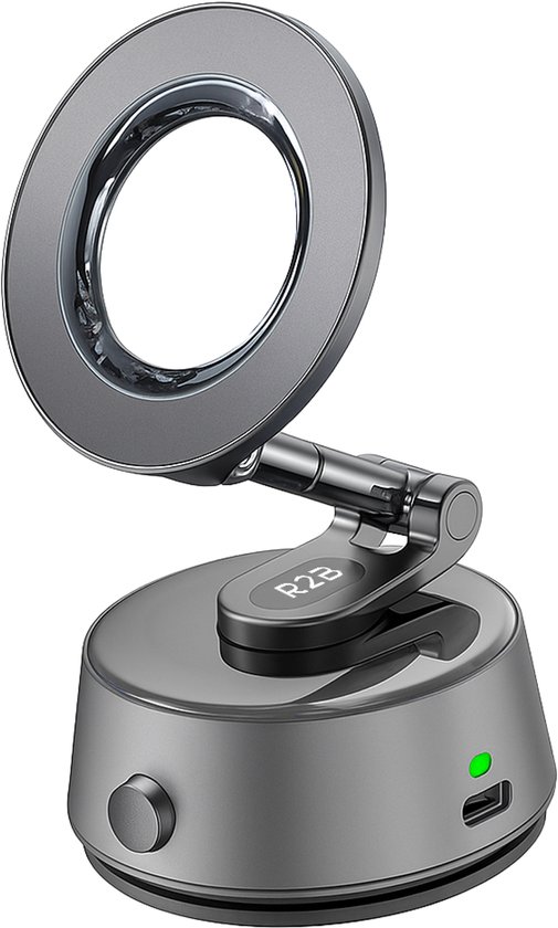 R2B Telefoonhouders Auto met Elektrische Vacuüm Zuignap - Magnetisch & Opvouwbaar - Raam/Dashboard - Dashboardpad - GSM Houder Auto - Autohouder - Geschikt voor MagSafe - Mobiel Telefoon Houder - Auto Telefoonhouder - Phone Holder Car