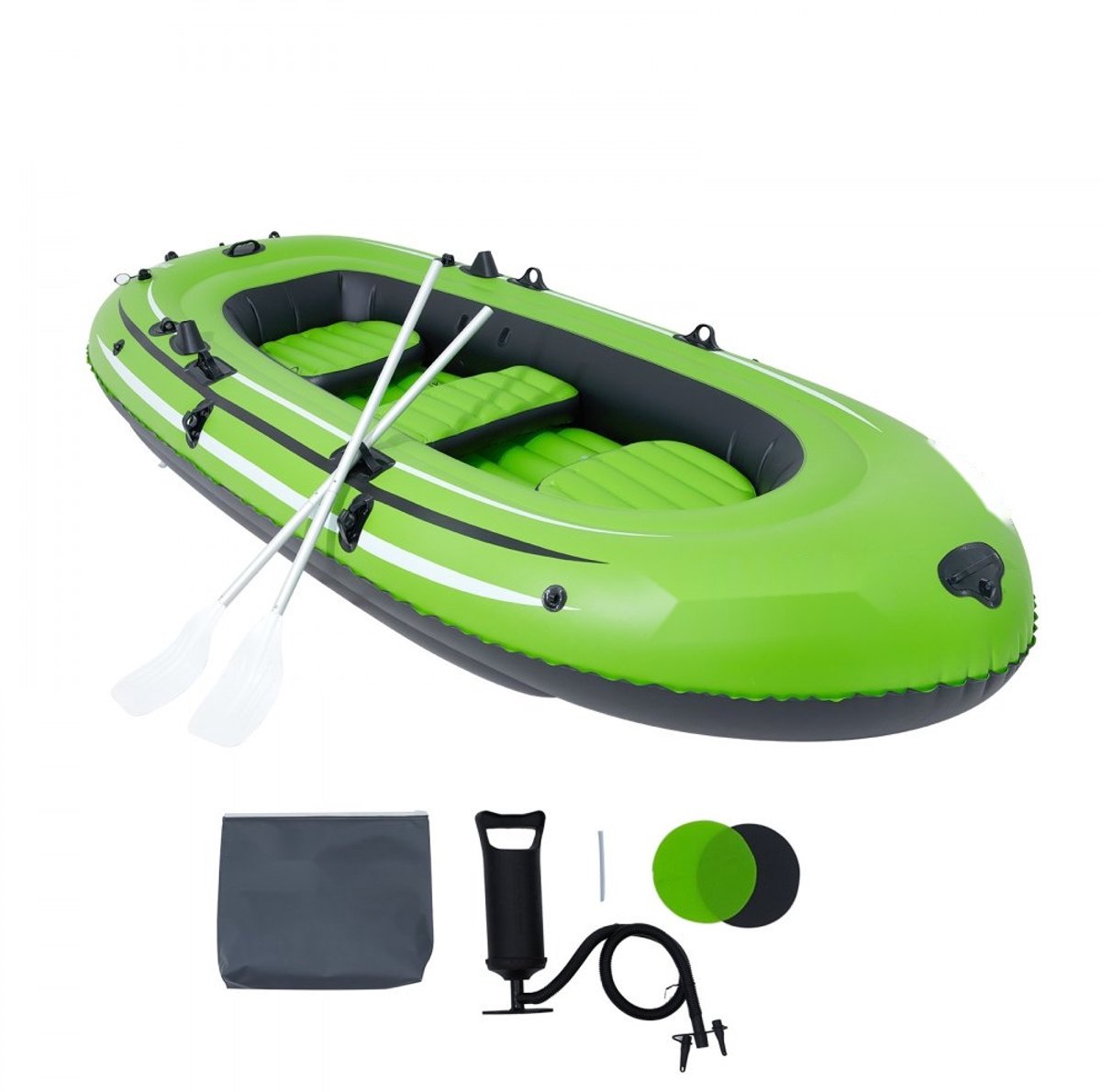 Opblaasboot - 3-Persoons Visboot - Rubberboot - Dik PVC - Afmeting 310 x 165 cm - Draagvermogen 499 kg - Inclusief Pomp - Met Hengelhouder