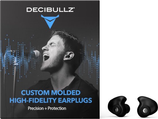 Decibullz High Fidelity Earplugs - Bouchons d'oreilles musique sur-mesure  filtre acoustique - Concert, Festivals, -12dB, 1