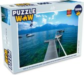 Puzzel Pier op het prachtige meer van Genève en de Zwitserse Alpen rondom het meer - Legpuzzel - Puzzel 1000 stukjes volwassenen