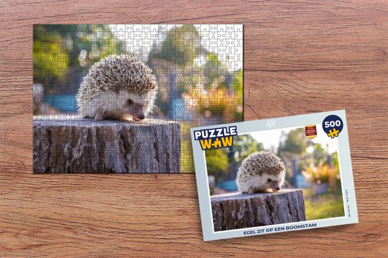 Puzzle Hérisson assis sur un tronc d'arbre - Puzzle - Puzzle 500 pièces