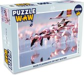 Puzzel Roze flamingo's op het water - Legpuzzel - Puzzel 1000 stukjes volwassenen
