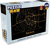 Puzzel Stadskaart - Bochum - Goud - Zwart - Legpuzzel - Puzzel 500 stukjes - Plattegrond
