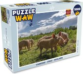 Puzzel Varkens - Gras - Wolken - Legpuzzel - Puzzel 1000 stukjes volwassenen