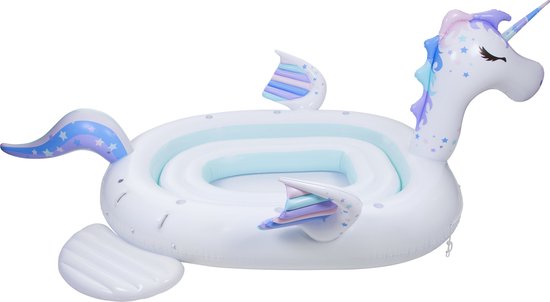 Pure4Fun Eenhoorn Mega Eiland Opblaasfiguur-Unisex-Wit