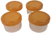 Mini coupelles à sauce - Jaune / Transparent - Plastique - 35 ml - 4 pièces - Cuisine - Nourriture - Herbes - Gobelets - Gobelet - Boîte de rangement - Tupperware - Boîtes
