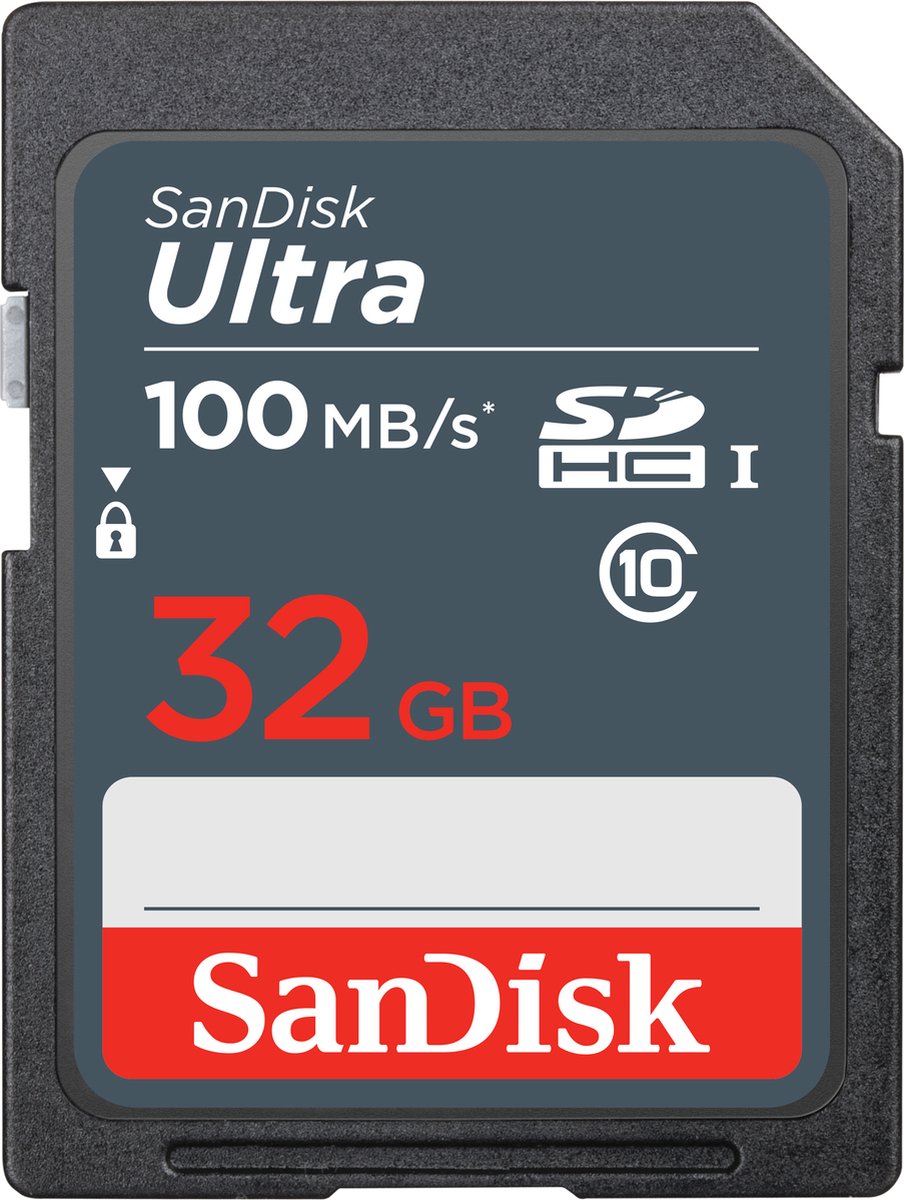 SanDisk Ultra 32GB SDHC 100MB/s flashgeheugen Class 10, UHS-I