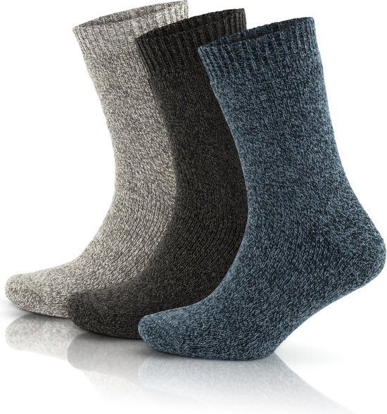 Chaussettes homme - Katoen - Lot de 5 - mélange de couleurs noir, bleu,  gris - Taille