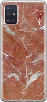 Casimoda® hoesje - Geschikt voor Samsung A71 - Marble Sunkissed - Backcover - Siliconen/TPU - Rood